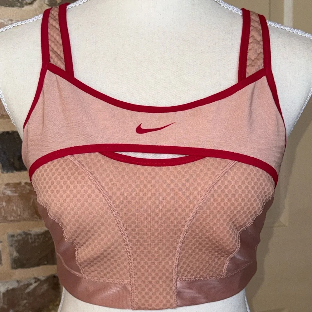 Nike Dri-FIT ADV Alpha High-Support Sports Bra Peach and Red Sports Bra Sz M - Picture 2 of 12